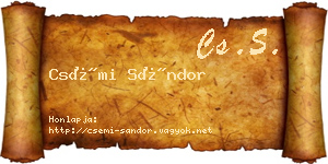 Csémi Sándor névjegykártya