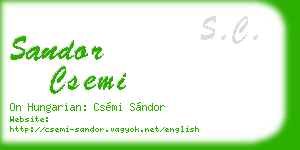 sandor csemi business card